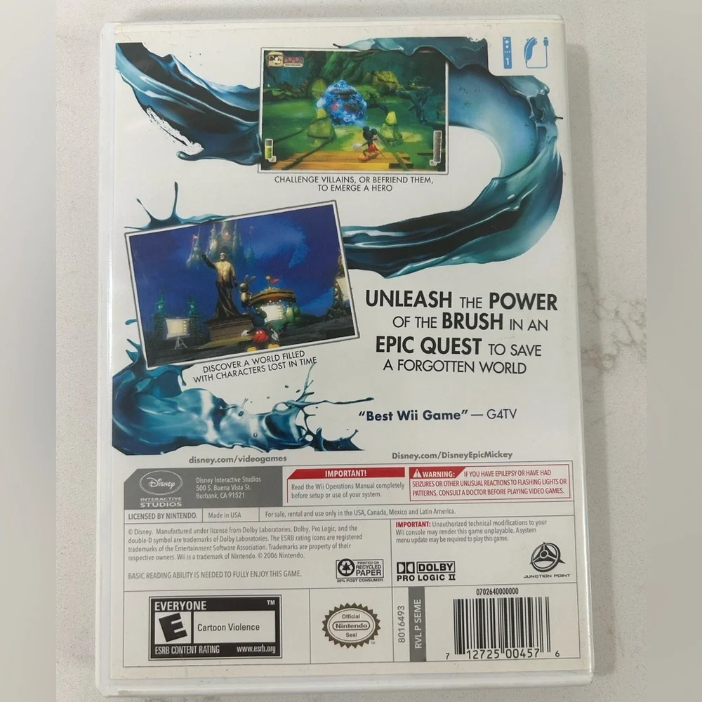 Wii Disney Epic Mickey Video Game